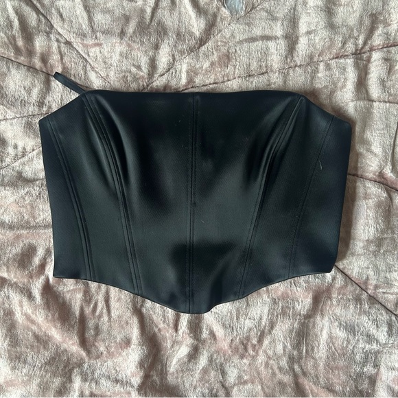 Aritzia Tops Structured Satin Black Corset From Aritzia Poshmark
